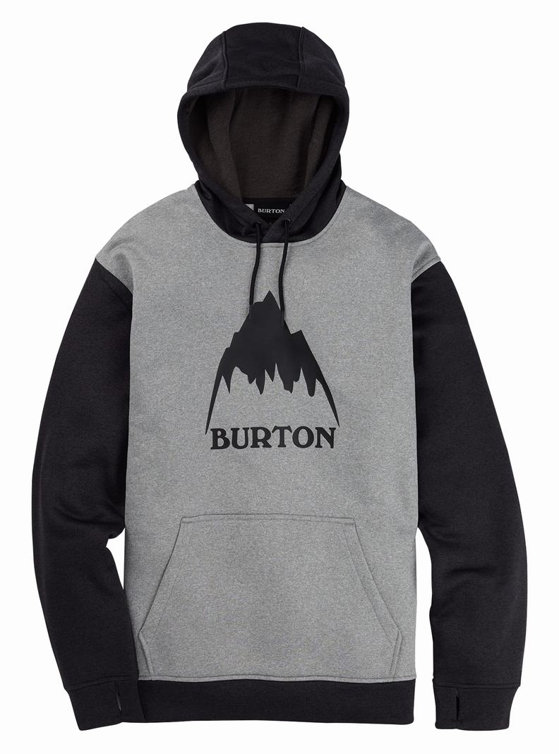 Grey / Black Burton Oak Pullover Men's Hoodies | GTAUOH786