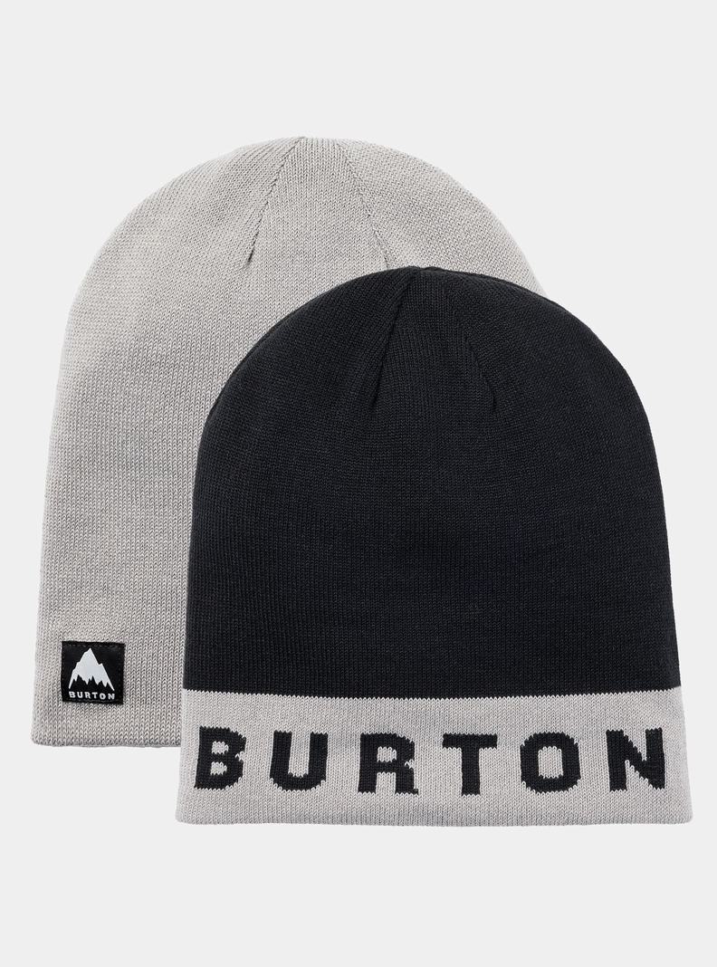 Grey / Black Burton Recycled Billboard Men's Beanie | BDHTNO458