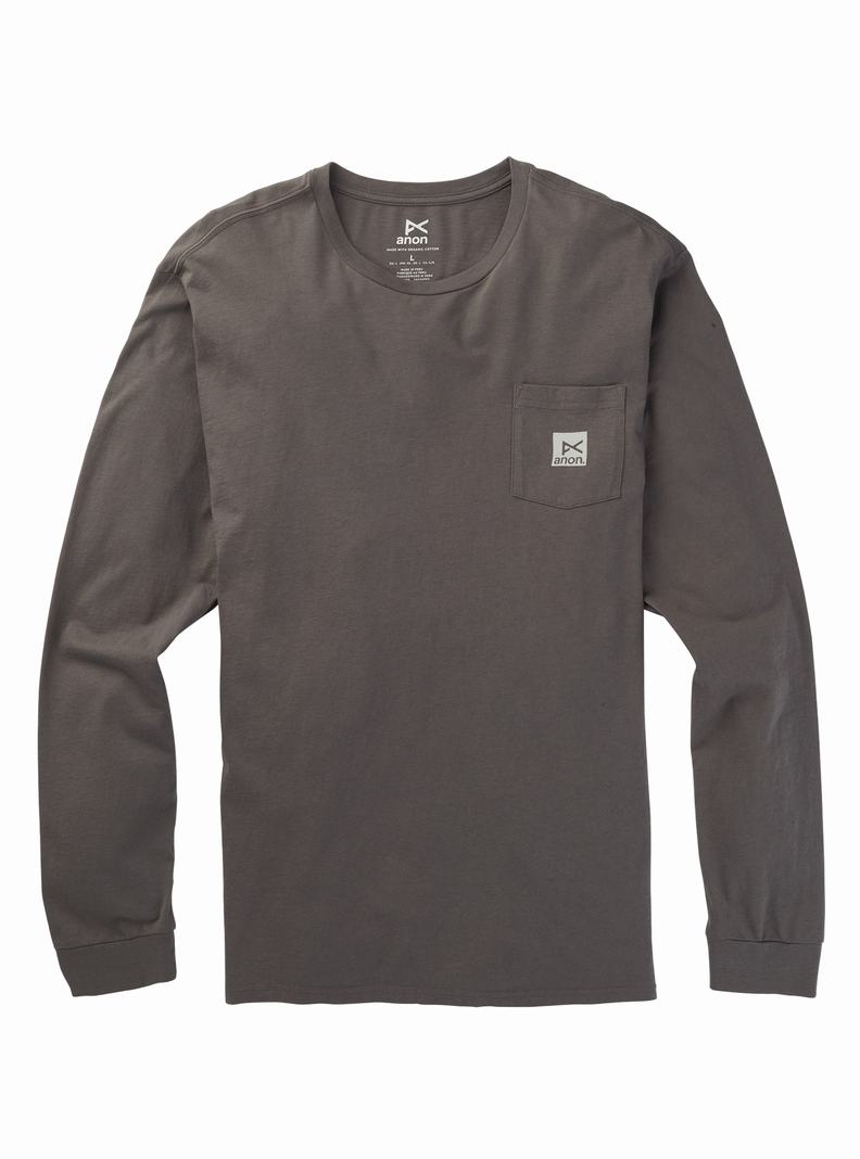 Grey Burton Anon Long Sleeve Women's T-Shirts | XRCLBM085