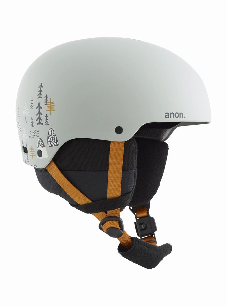 Grey Burton Anon Rime 3 Kids' Snowboard Helmets | EHXAWV046