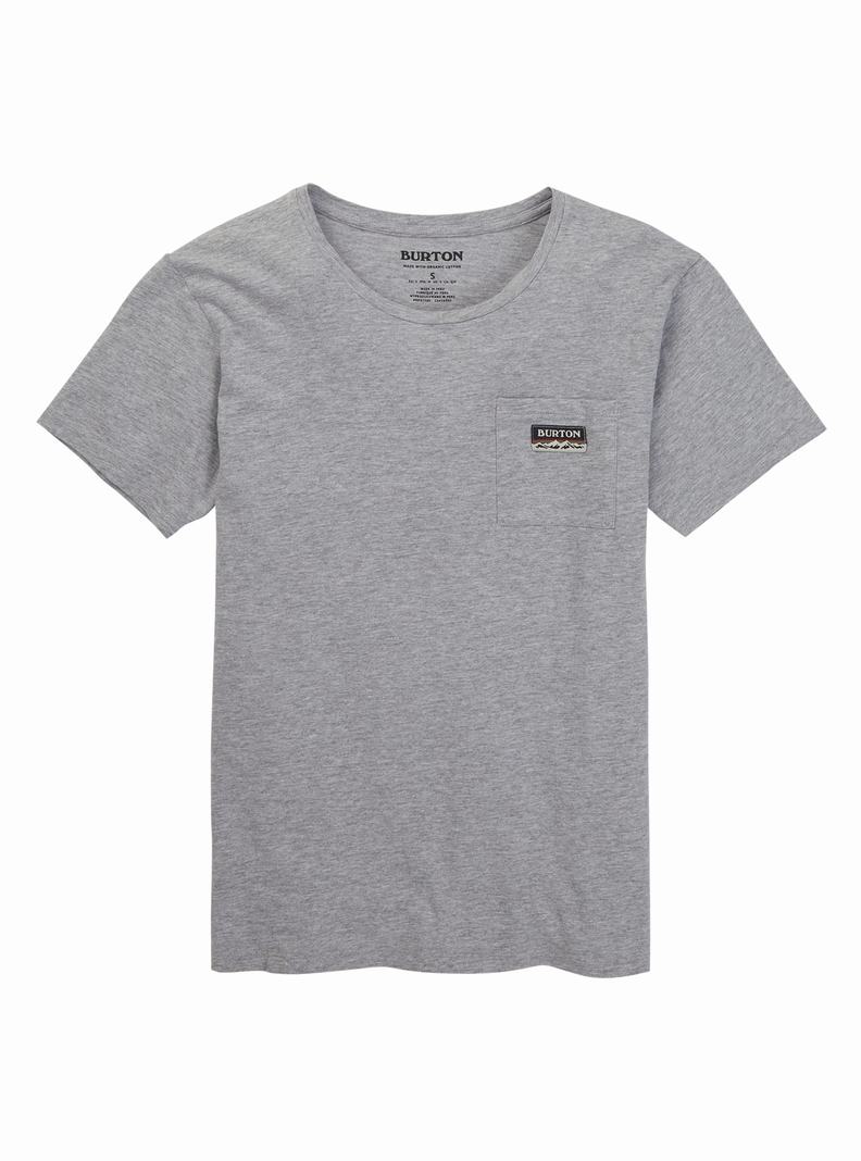 Grey Burton Classic Short Sleeve Pocket Women's T-Shirts | PHCBQM482