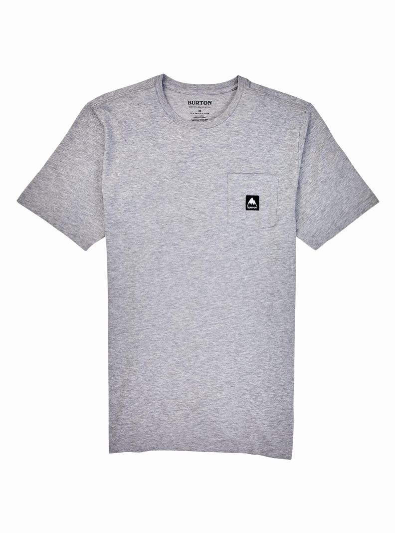 Grey Burton Colfax Short Sleeve Men's T-Shirts | SVKOXZ873