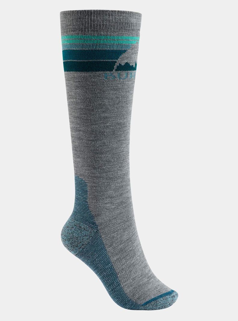 Grey Burton Emblem Midweight Women's Socks | KMZWBU084