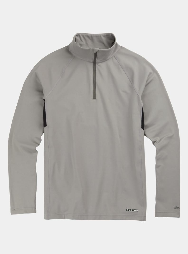 Grey Burton Heavyweight X Base Layer Quarter-Zip Men's Base Layer Top | GIWZVD064