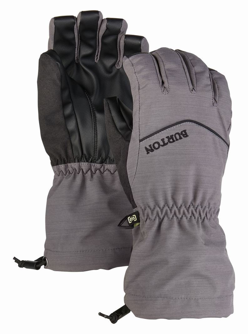 Grey Burton Profile Kids' Ski Gloves | FHUXWJ374