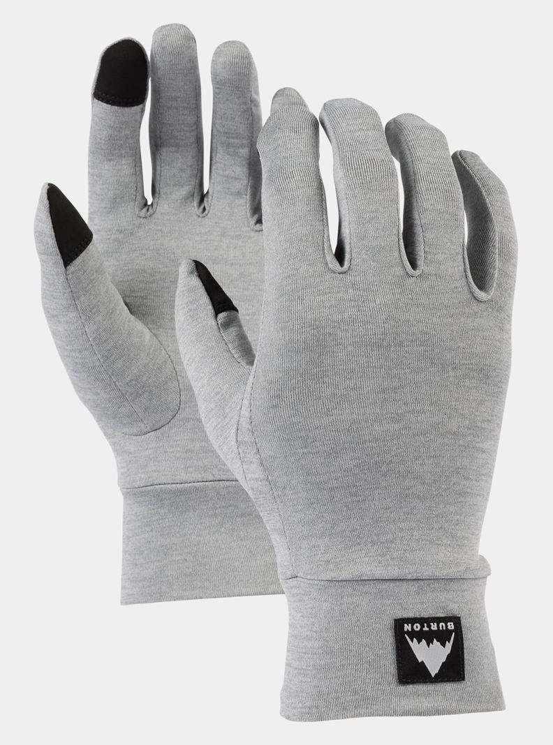 Grey Burton Touchscreen Glove Liner Men's Ski Gloves | XMPHWD329