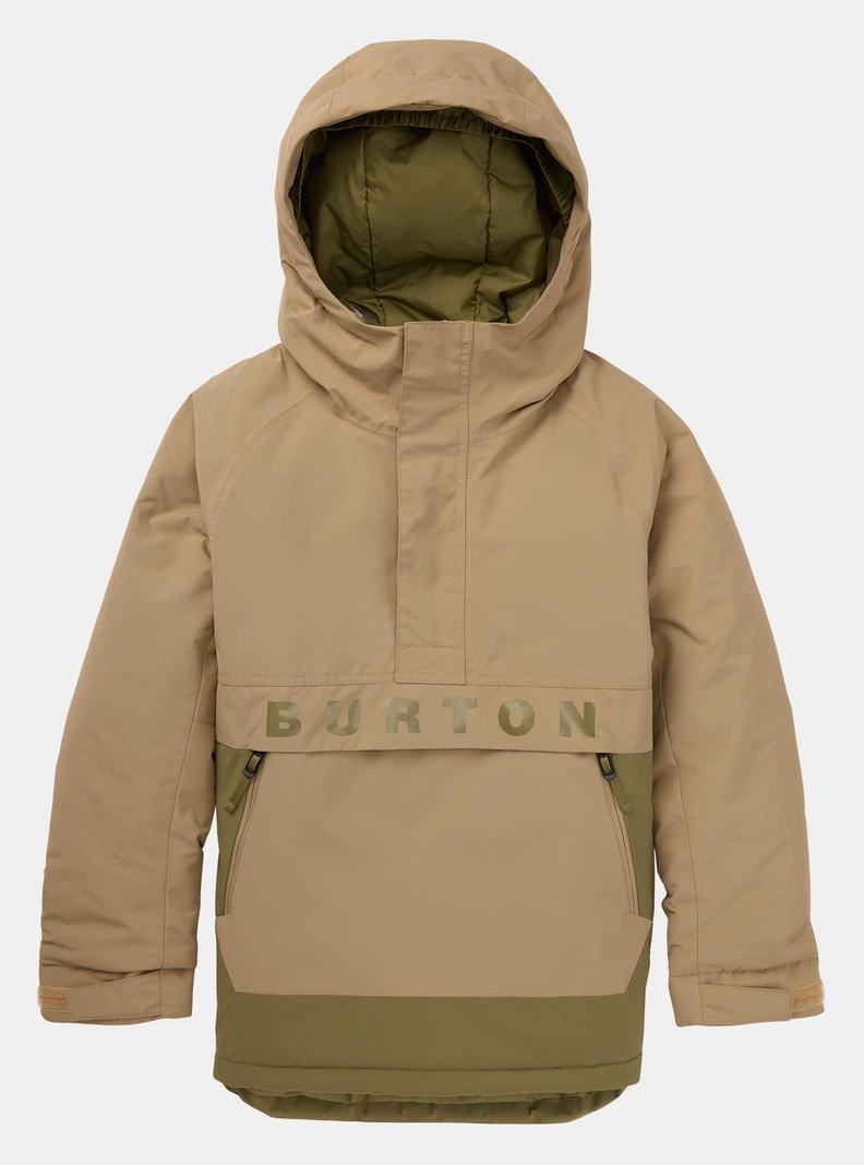 Khaki / / Olive Burton Frostner 2L Anorak Kids' Ski Jackets | DQBCWF406