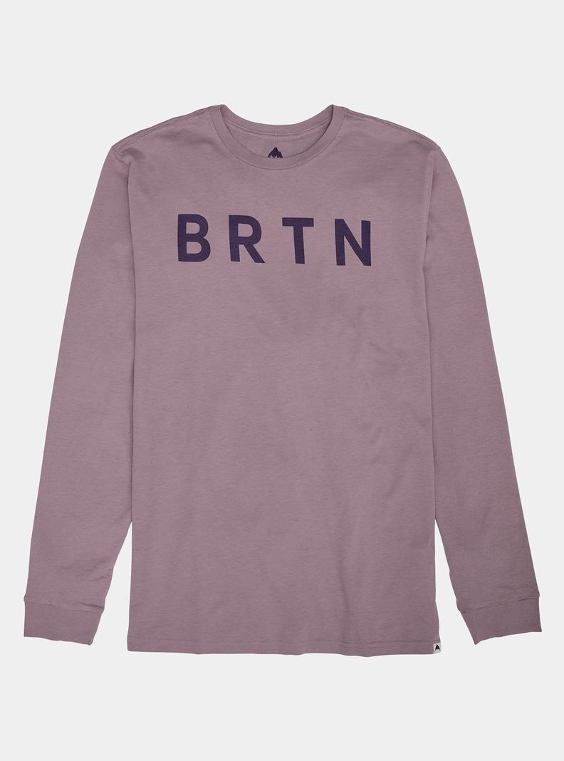 Lavender Burton BRTN Long Sleeve Men's T-Shirts | KHDVLF790