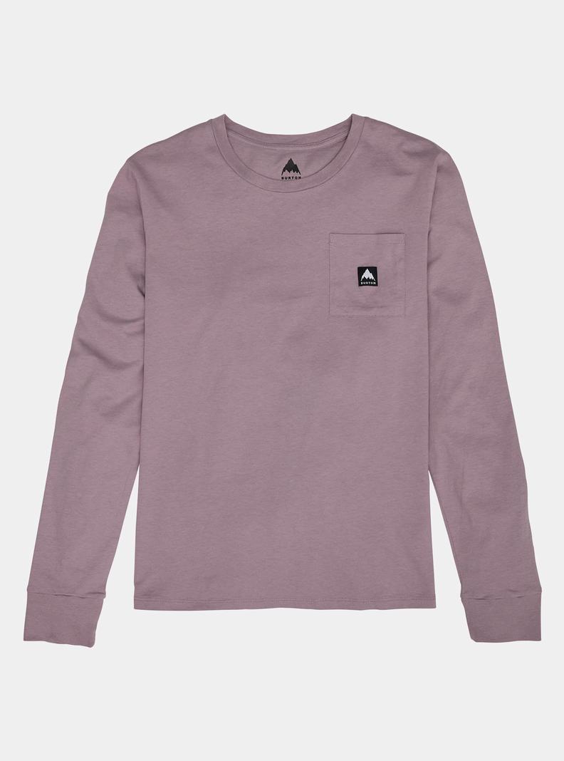 Lavender Burton Colfax Long Sleeve Women's T-Shirts | UGEBIO957