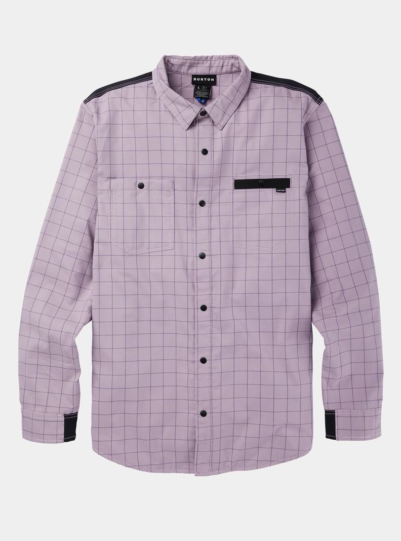 Lavender Burton Favorite Performance Long Sleeve Flannel Men's Shirts | MOPEHN803