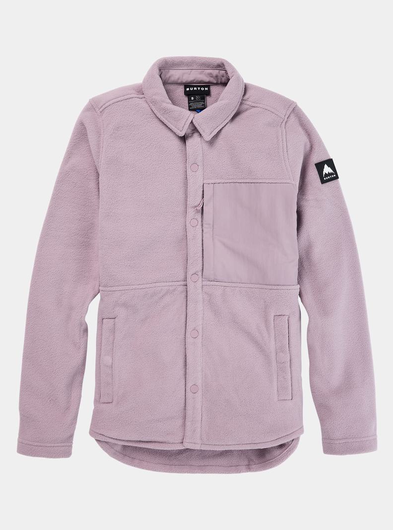 Lavender Burton Hearth Snap-Up Fleece Women's Shirts | XZWRTO970