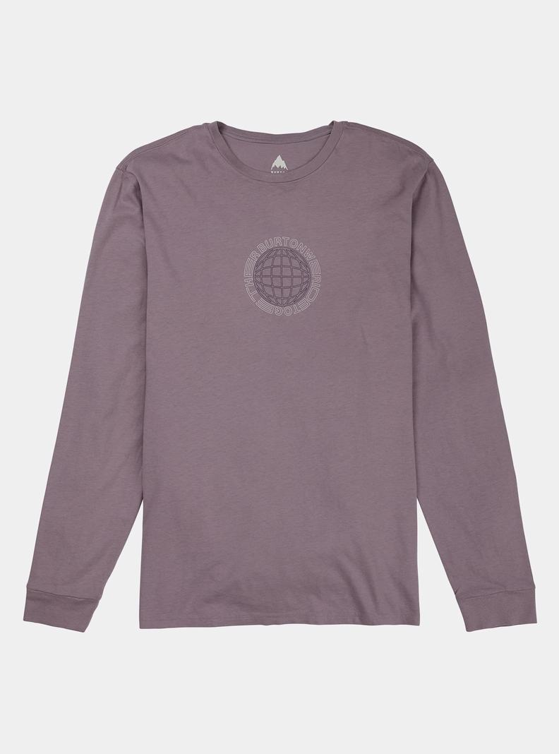 Lavender Burton Saugatuck Long Sleeve Men's T-Shirts | BWDJHA394