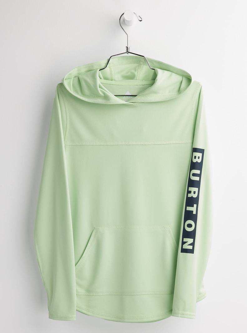 Light Green Burton Spurway Tech Hooded Long Sleeve Kids' T-Shirts | PBXYMV627