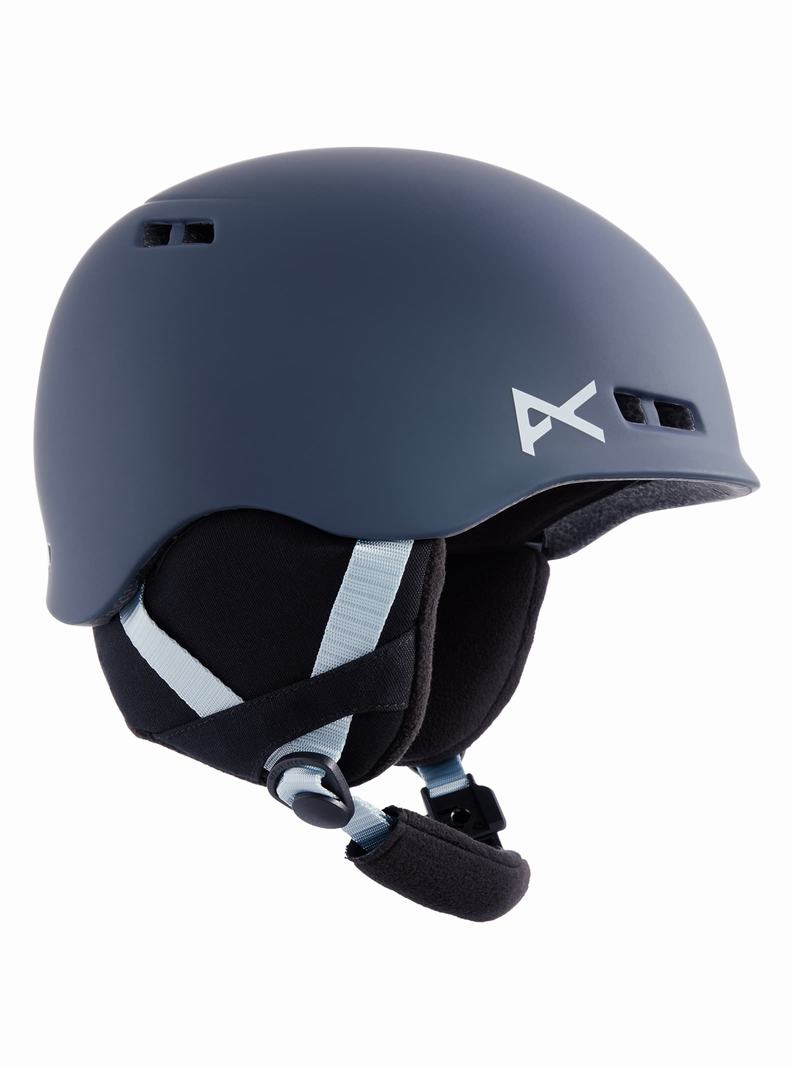 Navy Burton Anon Burner Kids' Snowboard Helmets | QTCREZ831