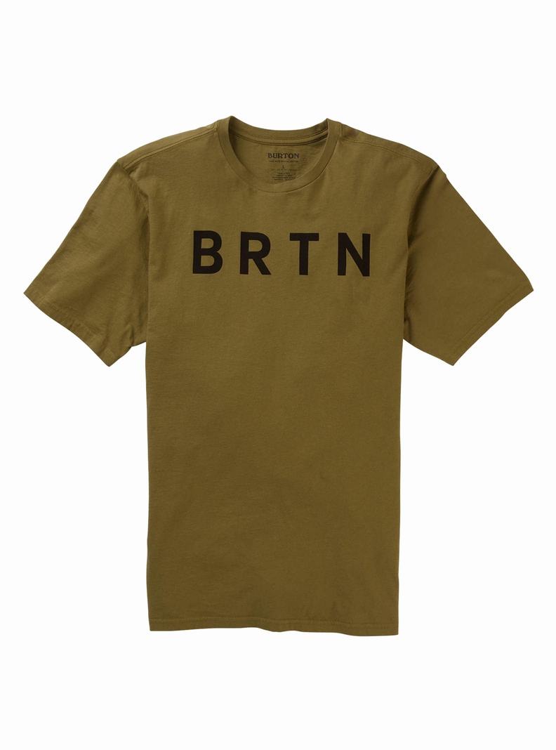 Olive Burton BRTN Short Sleeve Men's T-Shirts | BAXIEL026