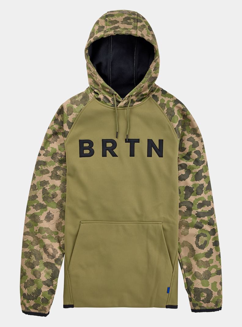 Olive Burton Crown Weatherproof Pullover Fleece Men's Sweatshirts | YXKBRU720