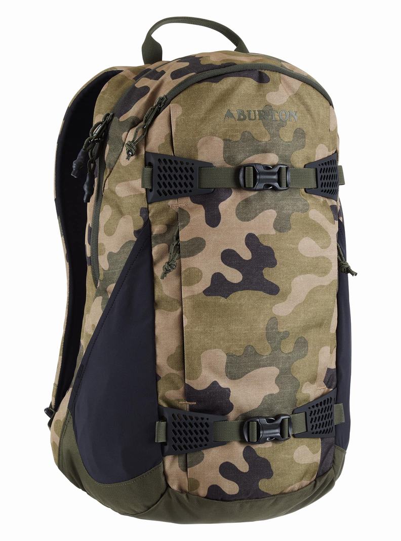 Olive Camo Burton Day Hiker 25L Unisex Backpacks | BFVLNU261