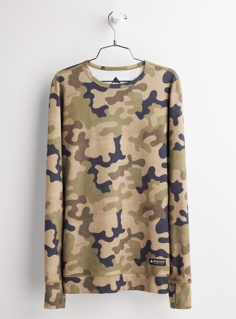 Olive Camo Burton Midweight Base Layer Crew Women's Base Layer Top | OMPLRZ326