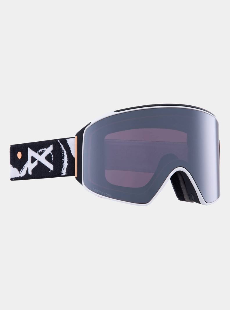 Orange / Black / Purple / Burton Anon M4 Goggles (Cylindrical) + Bonus Lens + MFI® Face Mask Men's Ski Goggles | DYORCM495