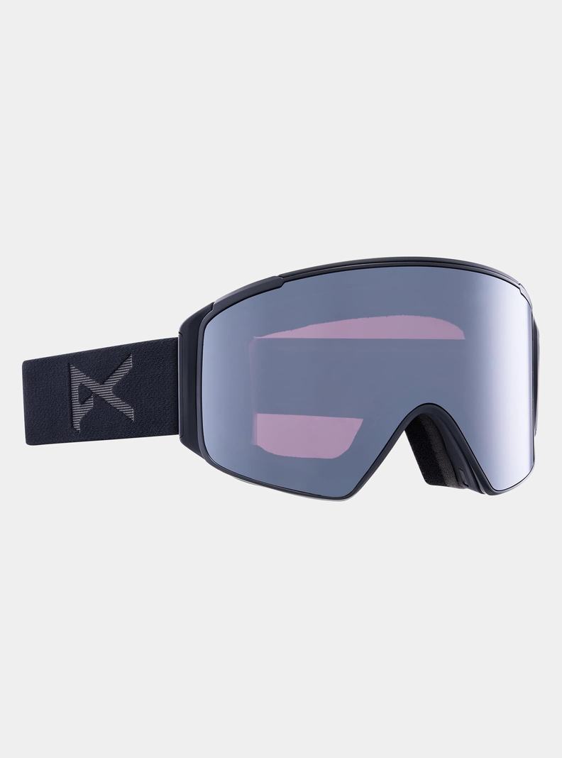 Orange / Black / Purple / Burton Anon M4S Goggles (Cylindrical) + Bonus Lens + MFI® Face Mask Men's Ski Goggles | KBAWYM314