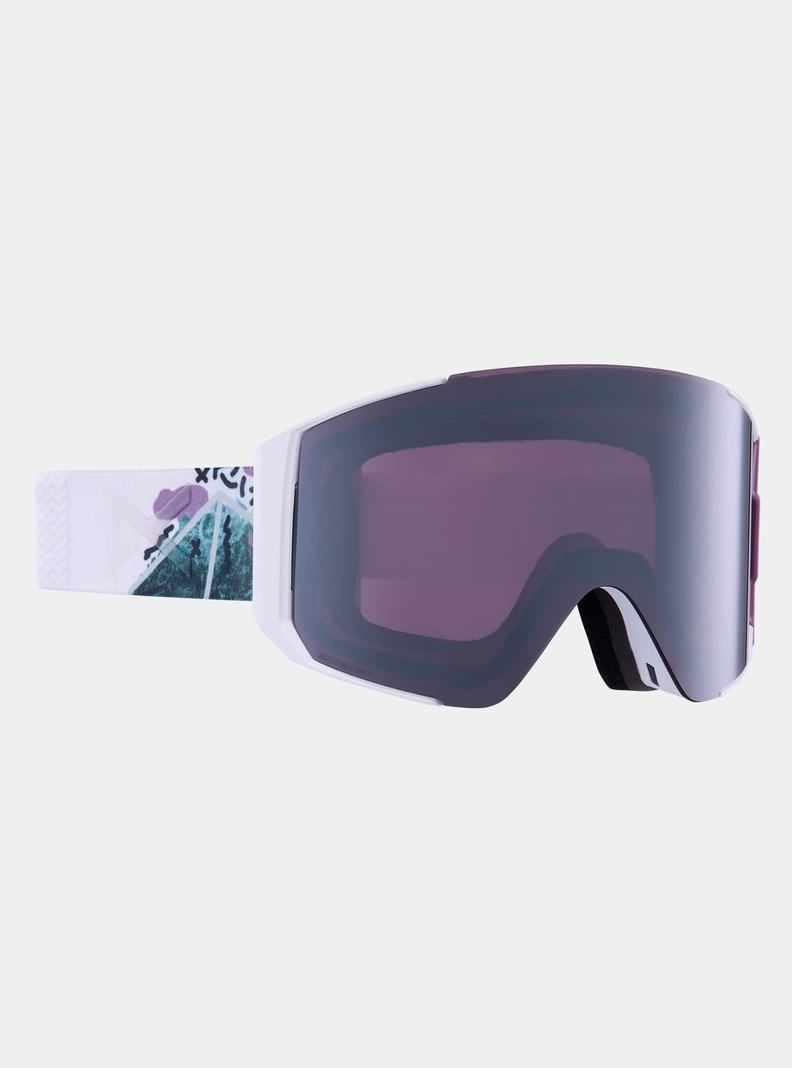 Orange / Black / Purple / Burton Anon Sync Low Bridge Fit Goggles + Bonus Lens Men's Ski Goggles | DKAHEY354