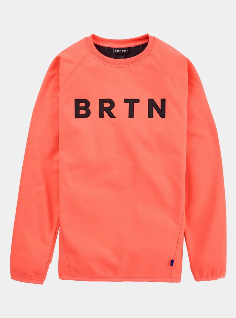 Orange Burton Crown Weatherproof Pullover Crew Men's Sweatshirts | XBMYRZ531