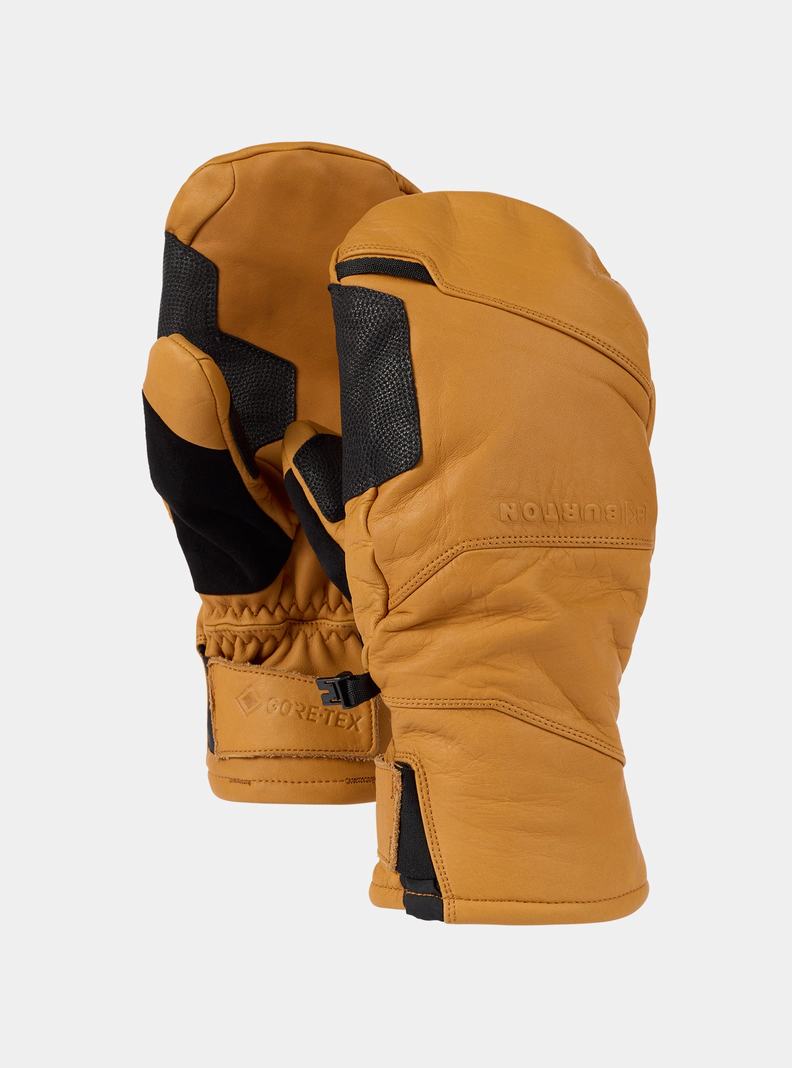 Orange Burton [ak] Clutch GORE-TEX Leather Men's Ski Mittens | DFYWGS102