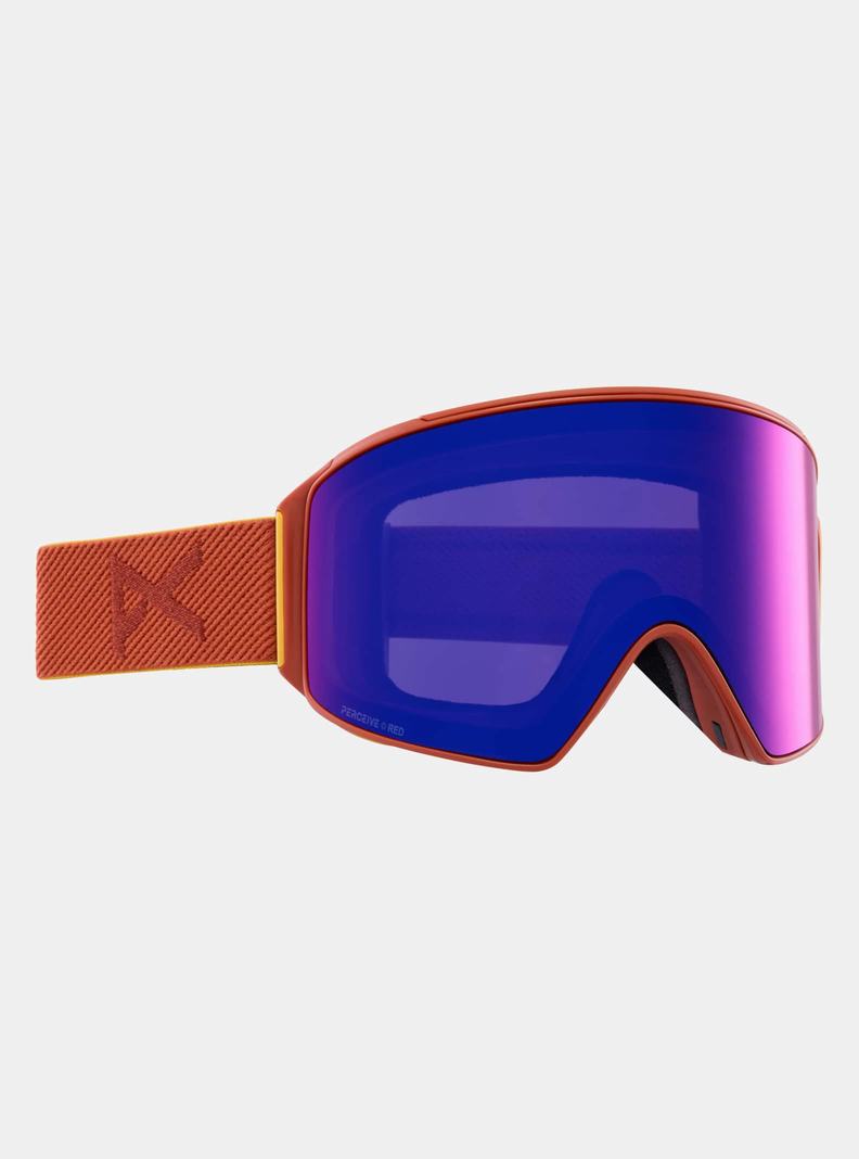 Orange Red / / Burton Anon M4 Goggles (Cylindrical) + Bonus Lens + MFI® Face Mask Men's Ski Goggles | NUXHFQ698