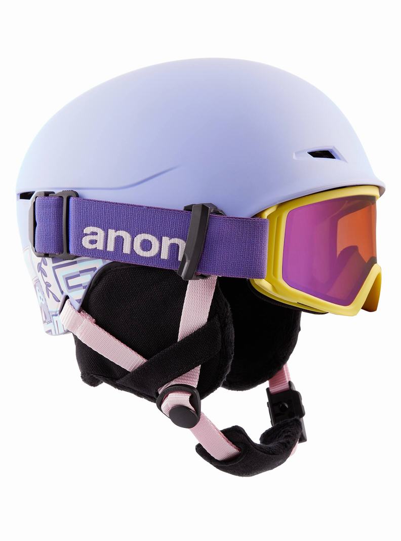 Purple Burton Anon Define Kids' Snowboard Helmets | QOIFPM748