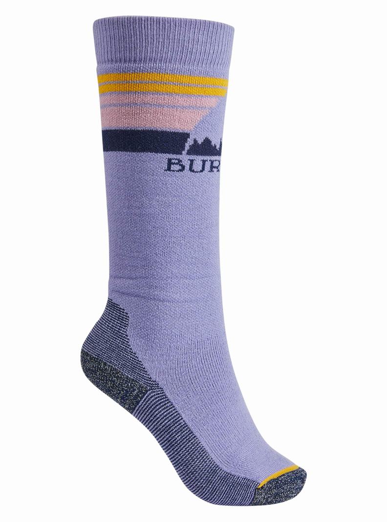 Purple Burton Emblem Midweight Kids' Socks | VQXSMB903