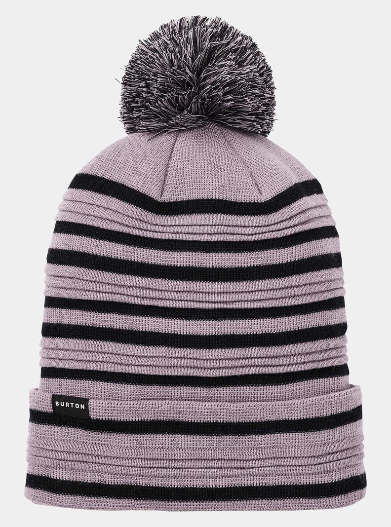 Purple Burton Recycled Ottoman Rib Men's Beanie | MRUQDV427