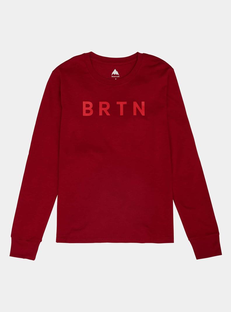 Red Burton BRTN Long Sleeve Women's T-Shirts | SEKZMQ976