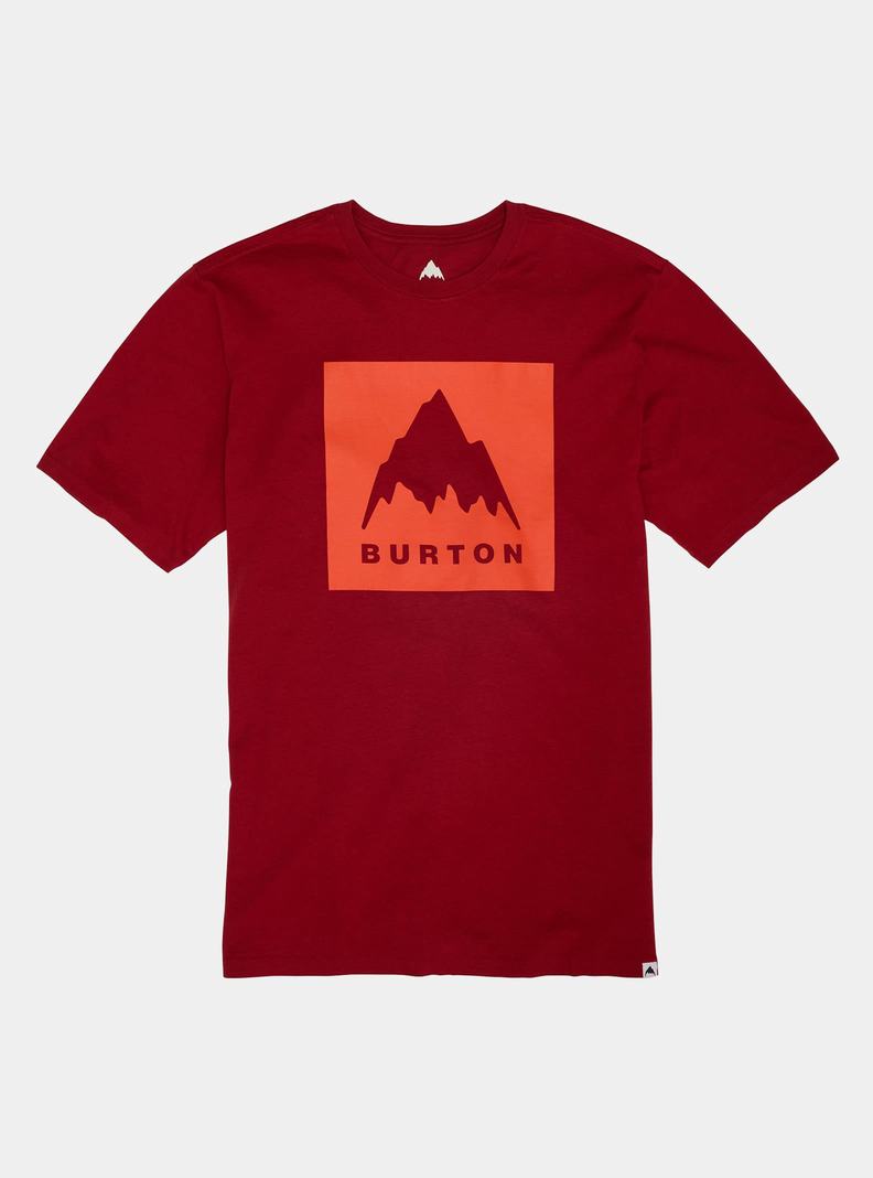 Red Burton Classic Mountain High Short Sleeve Men's T-Shirts | ATLNFG281