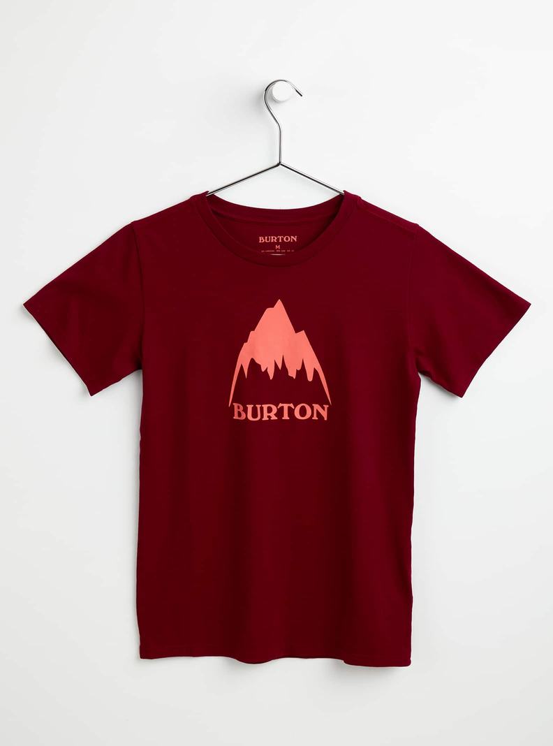 Red Burton Classic Mountain High Short Sleeve Kids' T-Shirts | LFMXUD051