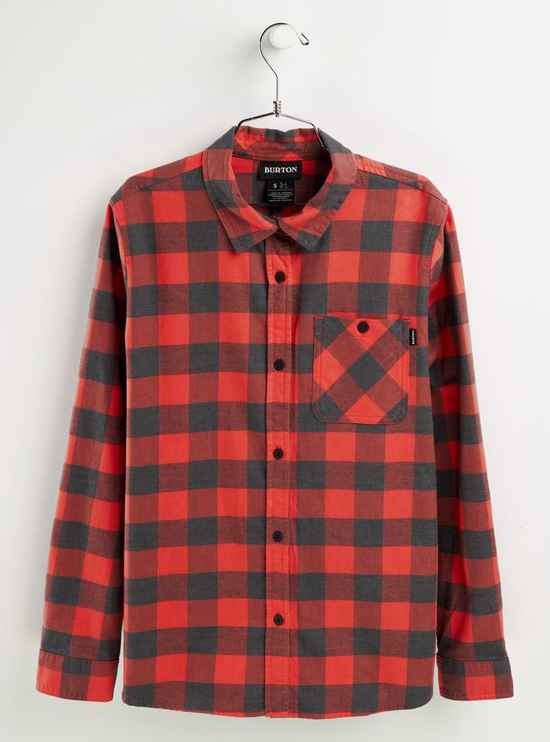 Red Burton Grace Long Sleeve Flannel Women's Shirts | OPSDLW138