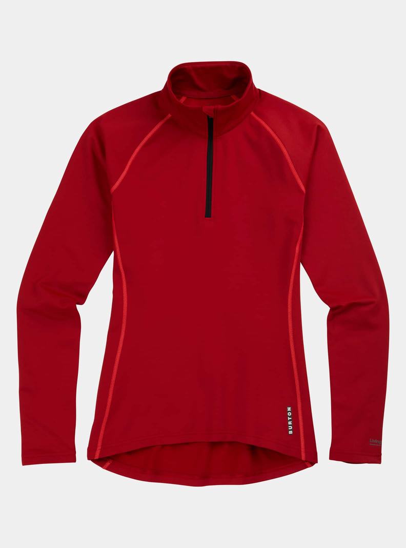 Red Burton Heavyweight X Base Layer Quarter-Zip Women's Base Layer Top | TFBOGU627