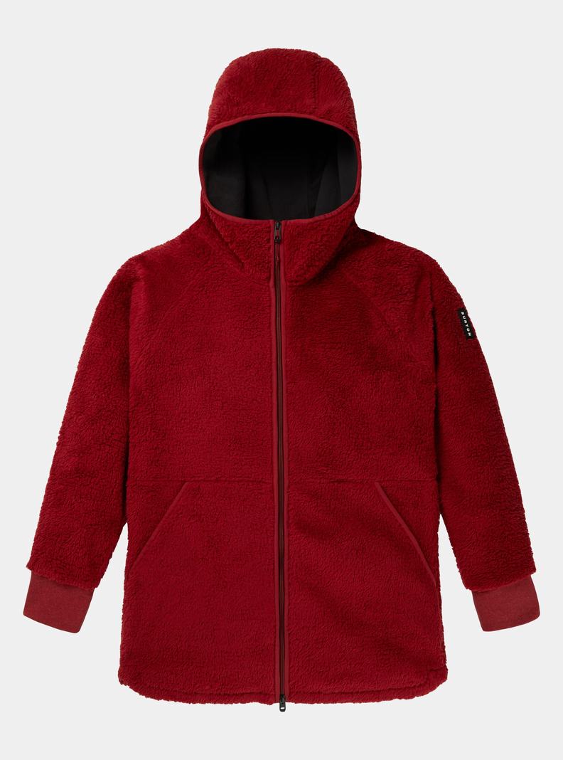 Red Burton Minxy Full-Zip Fleece Women's Sweatshirts | JDYREZ521