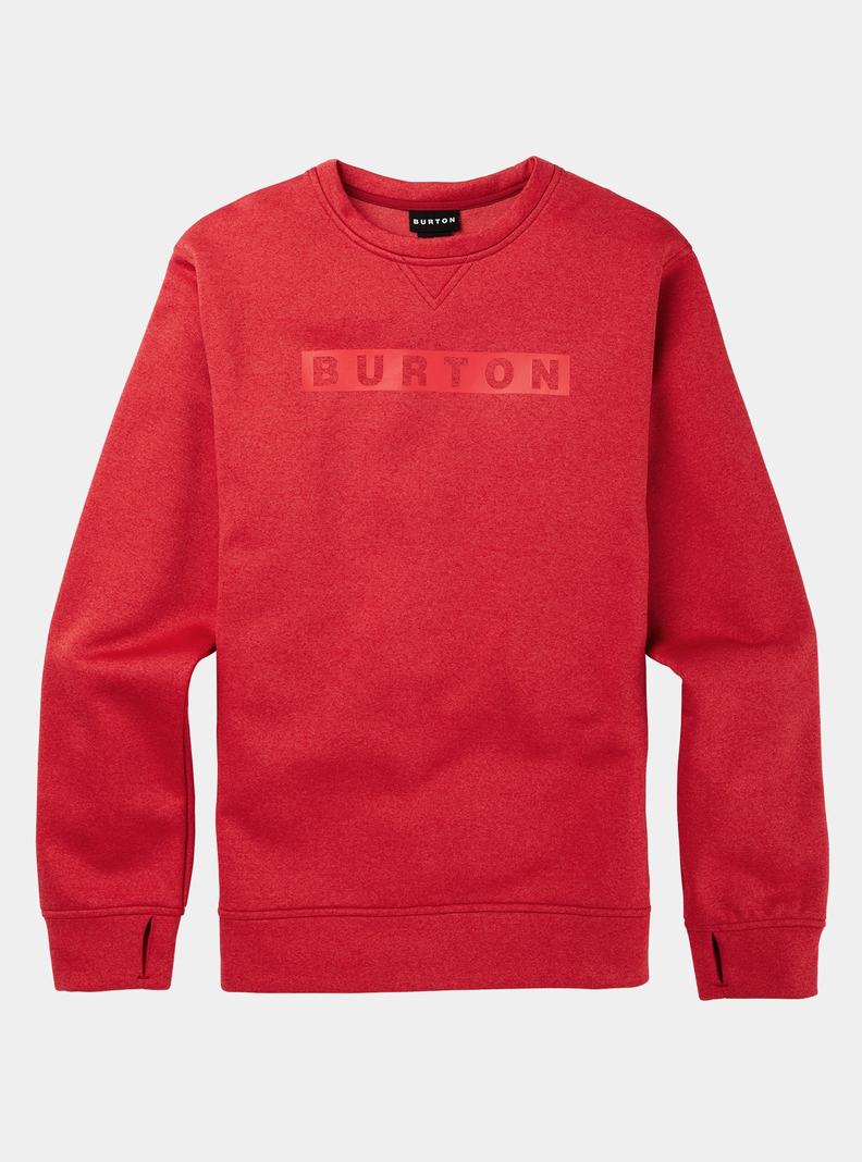 Red Burton Oak Pullover Crew Men's Sweatshirts | GFEOJK268