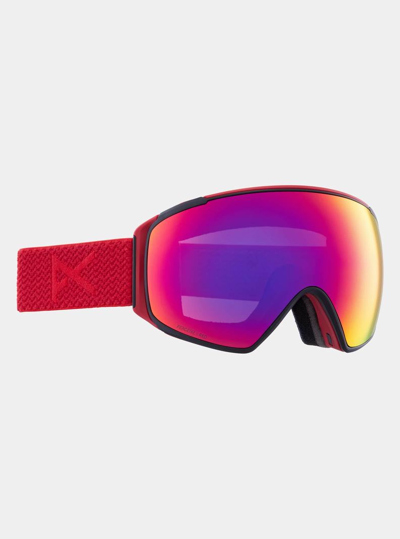 Red / Orange Red Burton Anon M4S Goggles (Toric) + Bonus Lens + MFI® Face Mask Men's Ski Goggles | LNSHUA450