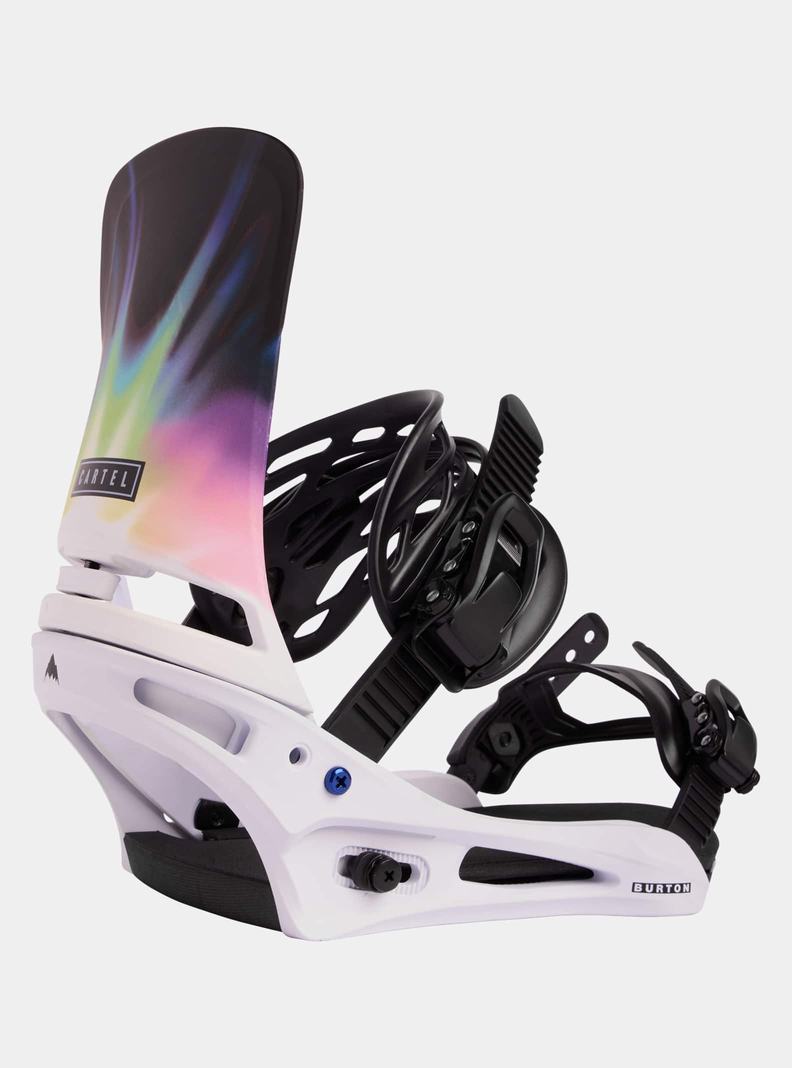 White / Black Burton Cartel Re:Flex Men's Snowboard Bindings | IKWRMQ216