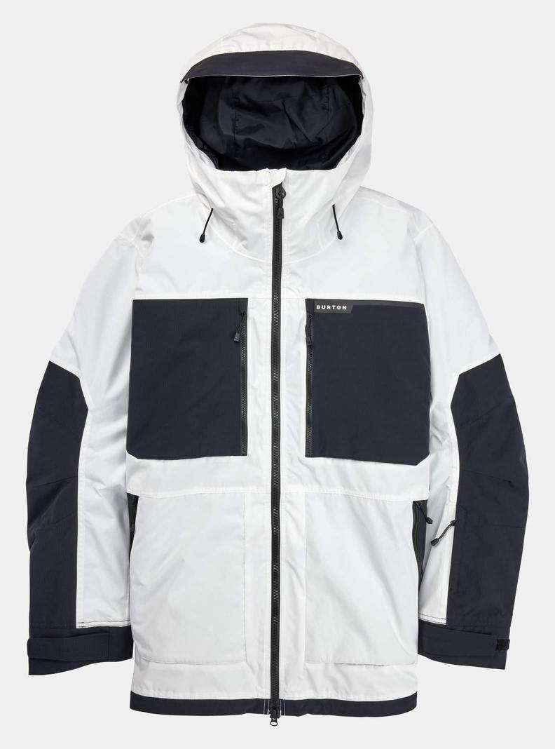 White / Black Burton Frostner 2L Men's Ski Jackets | XECFTW294