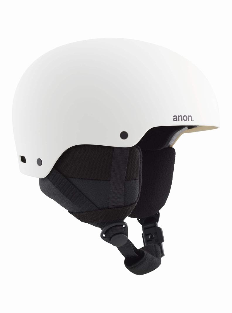 White Burton Anon Rime 3 Kids' Snowboard Helmets | MNABDK925