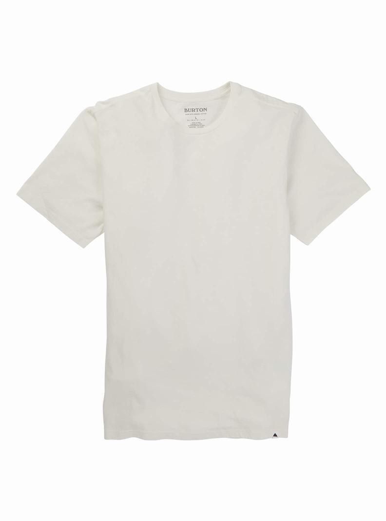 White Burton Classic Short Sleeve Men's T-Shirts | KYSCDO470