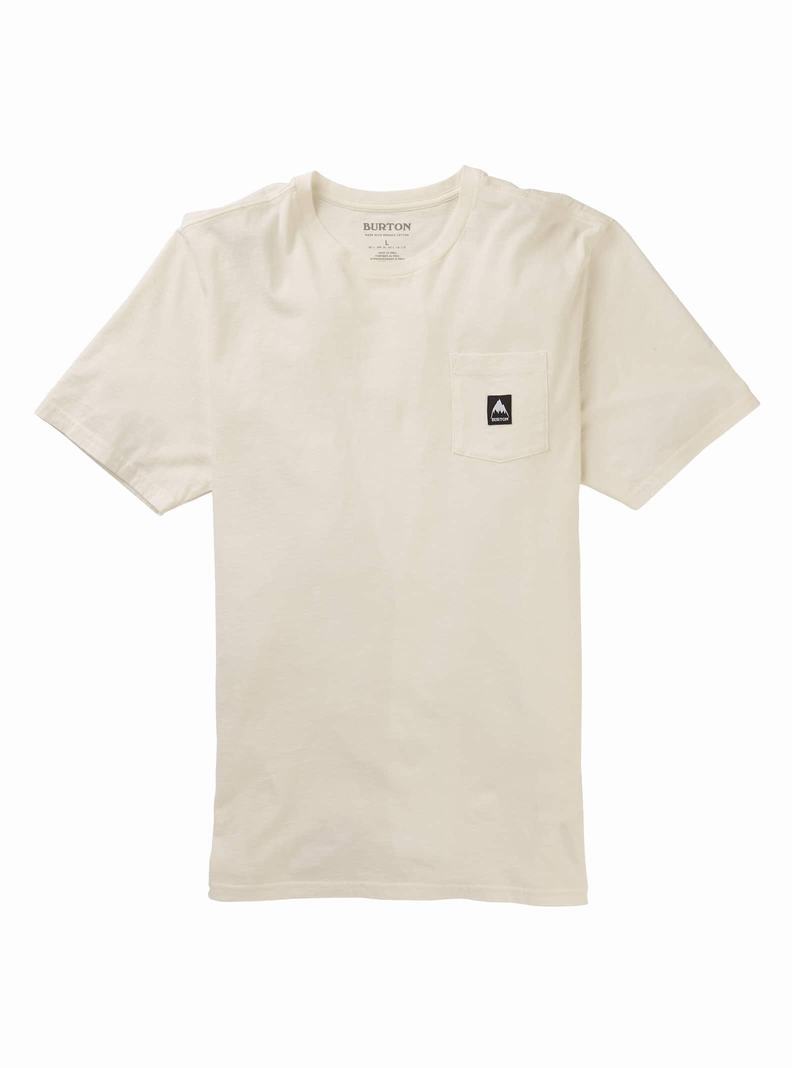 White Burton Colfax Short Sleeve Men's T-Shirts | YXECMO574