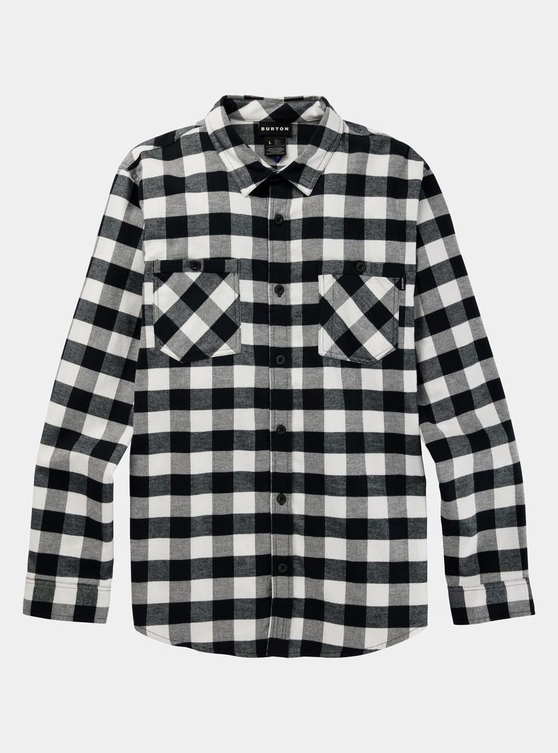 White Burton Favorite Long Sleeve Flannel Men's Shirts | TJBOVM074