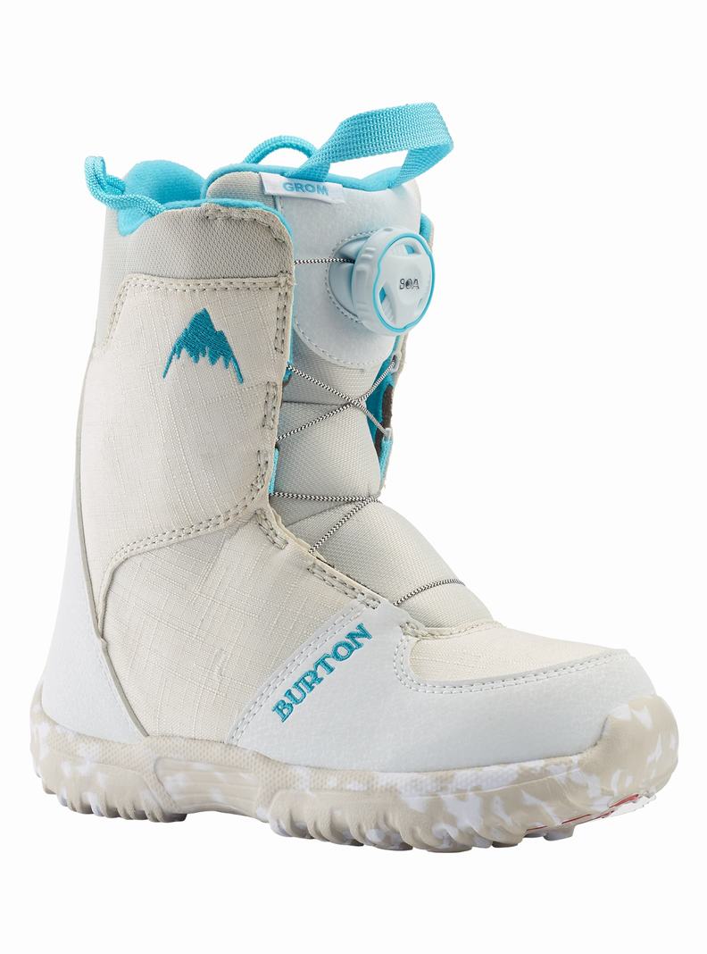 White Burton Grom BOA® Kids' Snowboard Boots | DGZHPA725