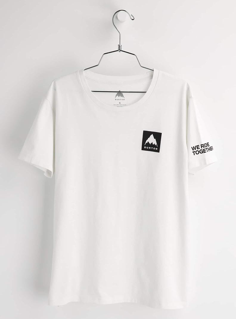 White Burton Mountain Mark Short Sleeve Women's T-Shirts | UZHVJF052