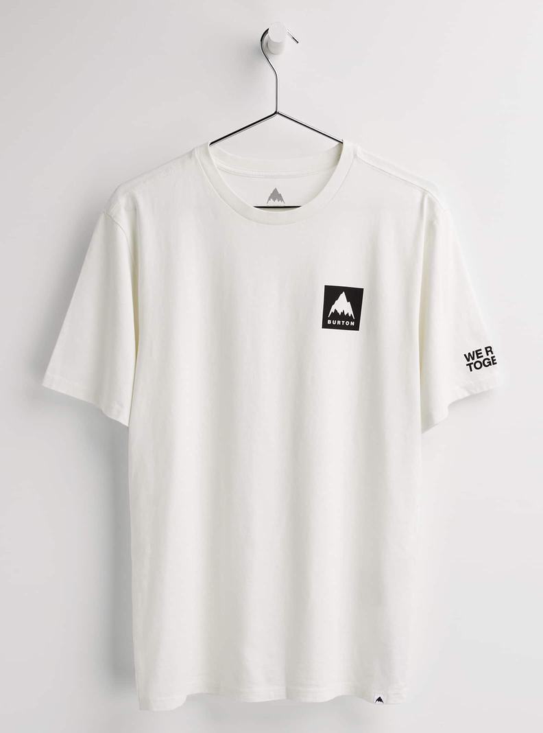 White Burton Mountain Mark Short Sleeve Men's T-Shirts | WFEDAU846