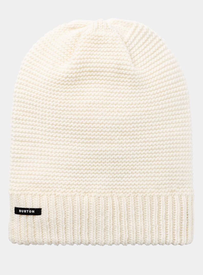 White Burton Recycled Garter Stitch Women's Beanie | YHWZXB401