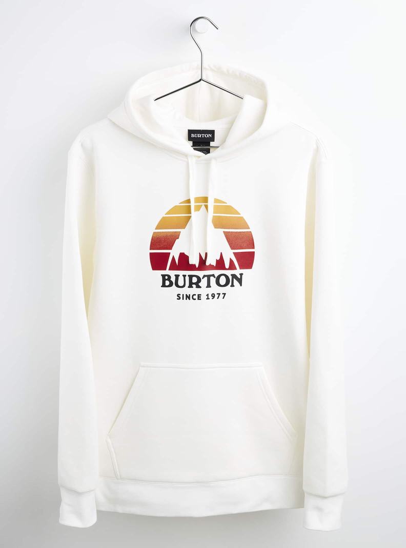 White Burton Underhill Pullover Men's Hoodies | EOPBQS043